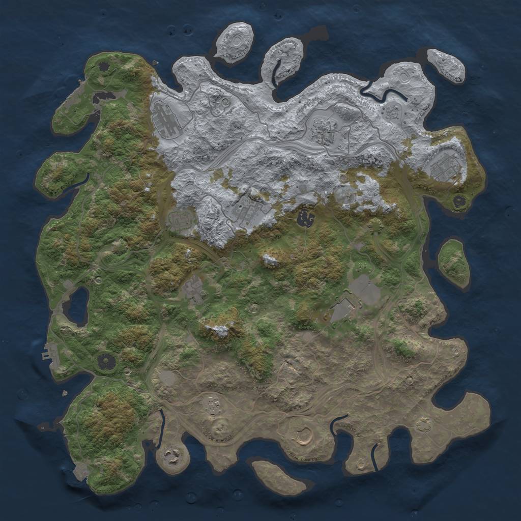 Rust Map: Procedural Map, Size: 4400, Seed: 13686462, 19 Monuments