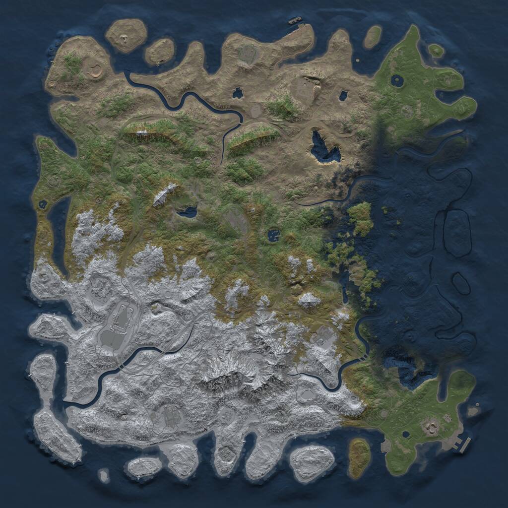 Rust Map: Procedural Map, Size: 6000, Seed: 20202430, 17 Monuments