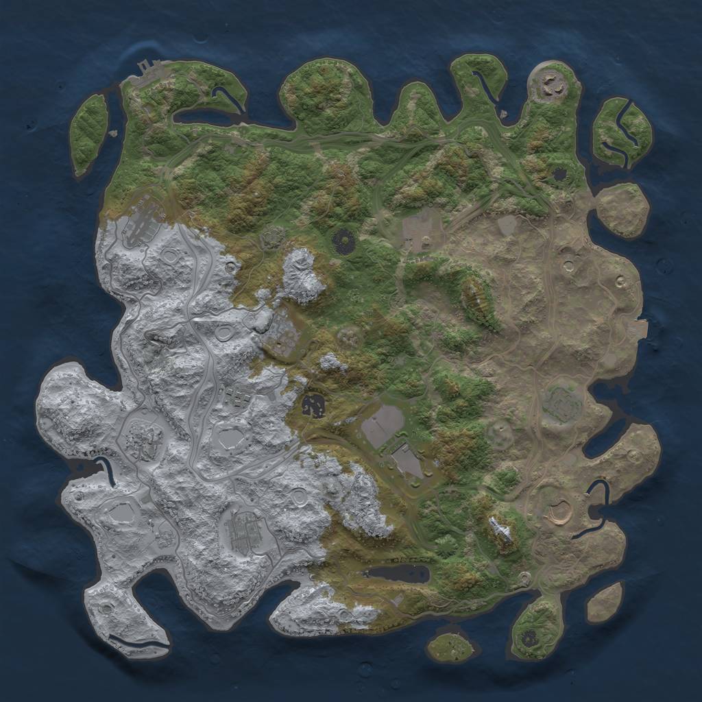 Rust Map: Procedural Map, Size: 4250, Seed: 6640187, 18 Monuments