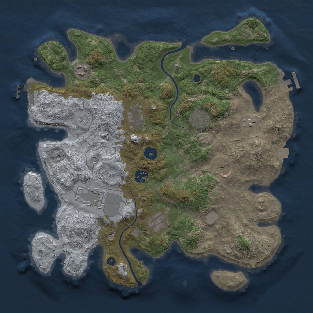 Rust Map: Procedural Map, Size: 3600, Seed: 37545954, 14 Monuments