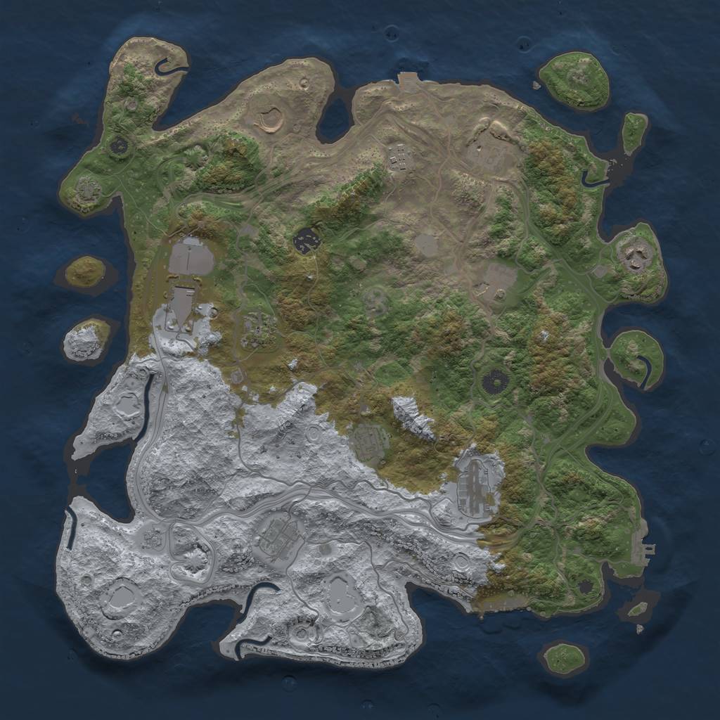 Rust Map: Procedural Map, Size: 4250, Seed: 39004452, 19 Monuments