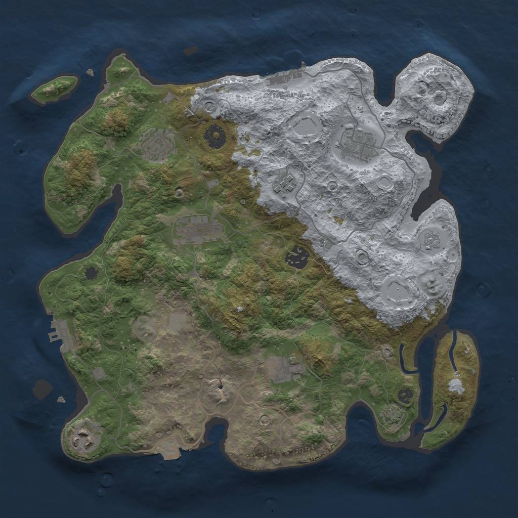 Rust Map: Procedural Map, Size: 3400, Seed: 32852, 15 Monuments