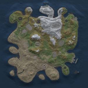 Thumbnail Rust Map: Procedural Map, Size: 3500, Seed: 1610667674, 15 Monuments