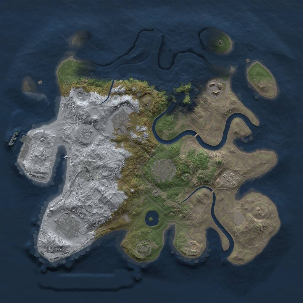Rust Map: Procedural Map, Size: 3000, Seed: 484150490, 10 Monuments