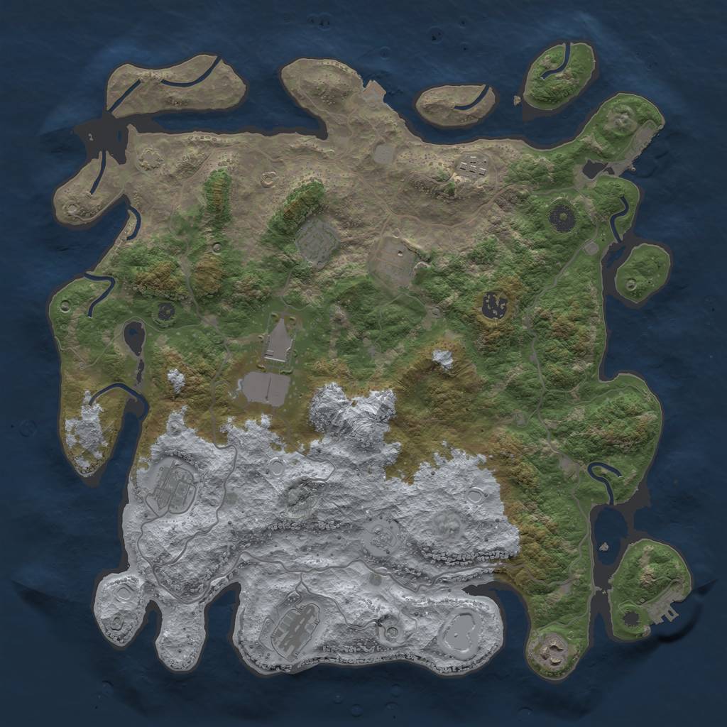 Rust Map: Procedural Map, Size: 4100, Seed: 20140802, 16 Monuments
