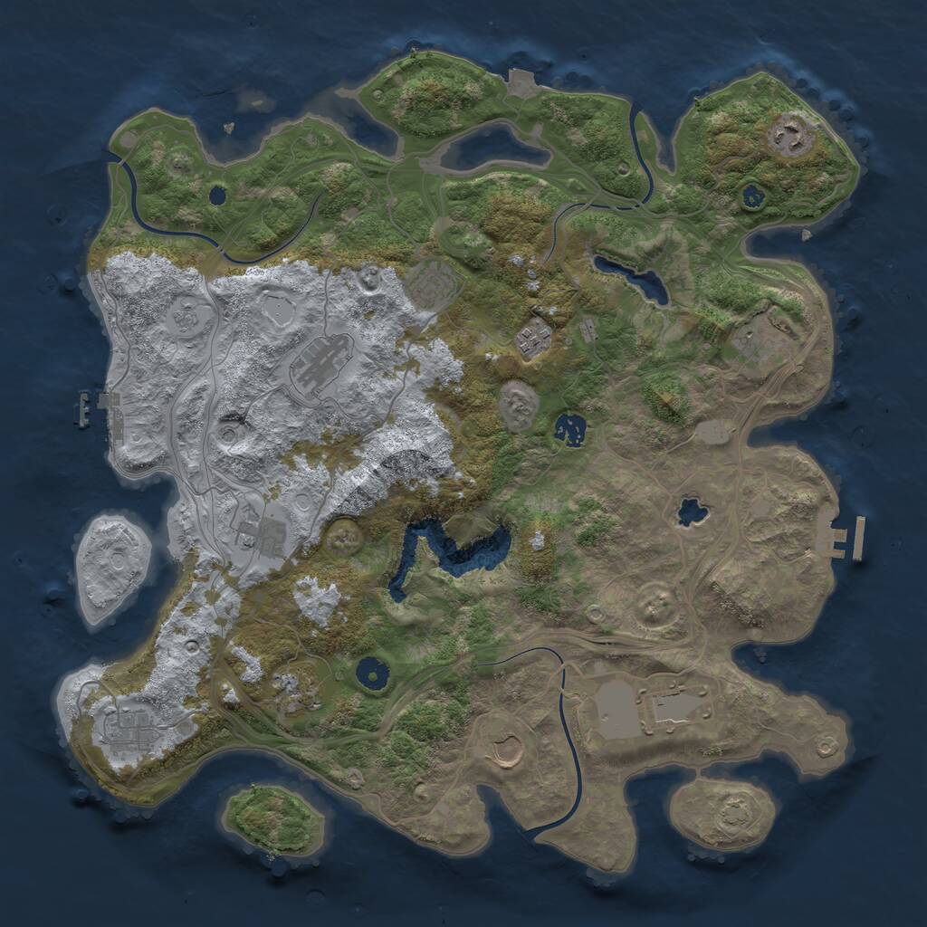 Rust Map: Procedural Map, Size: 4250, Seed: 25536703, 17 Monuments