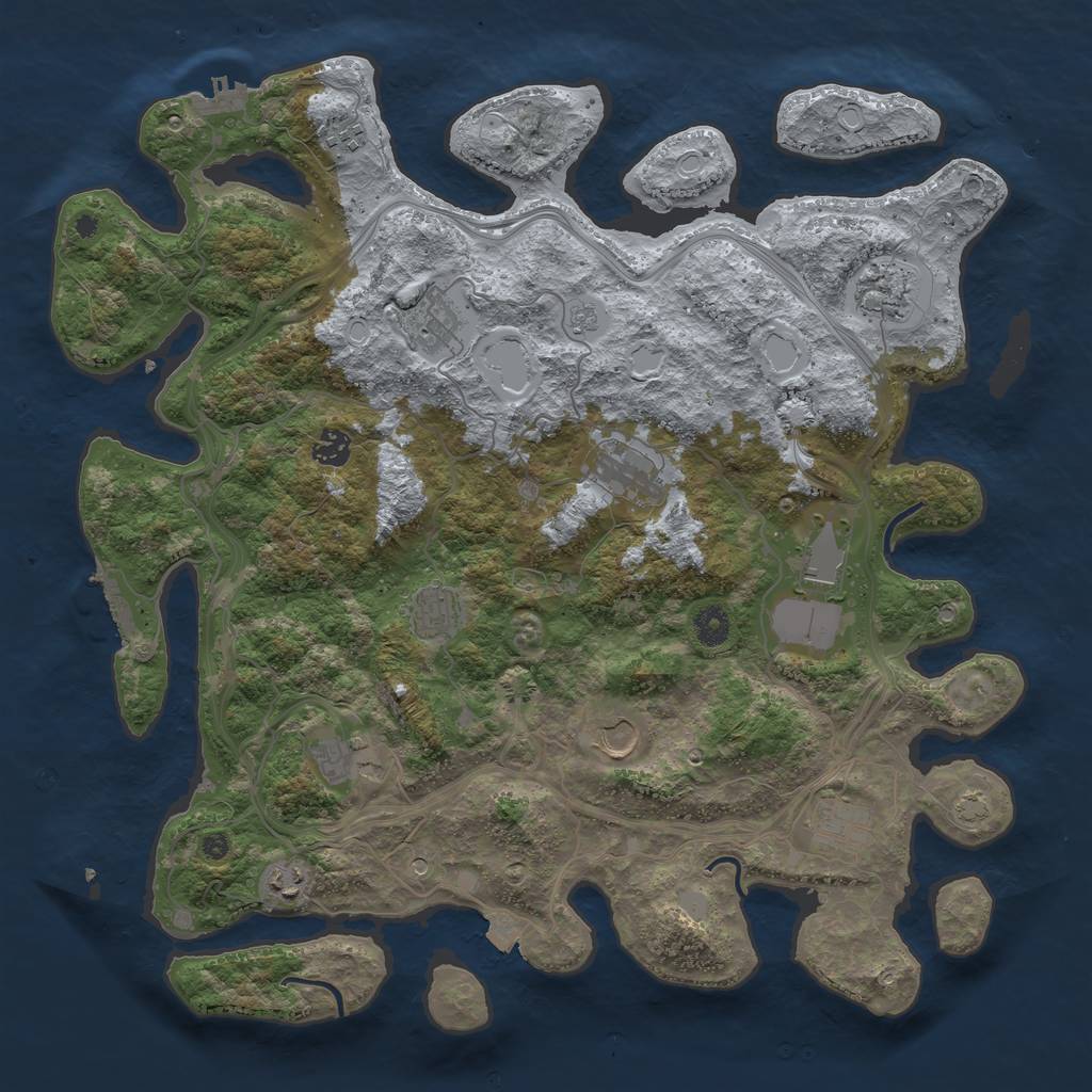 Rust Map: Procedural Map, Size: 4250, Seed: 862552623, 19 Monuments
