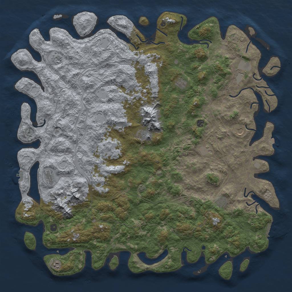 Rust Map: Procedural Map, Size: 6000, Seed: 1823465133, 19 Monuments