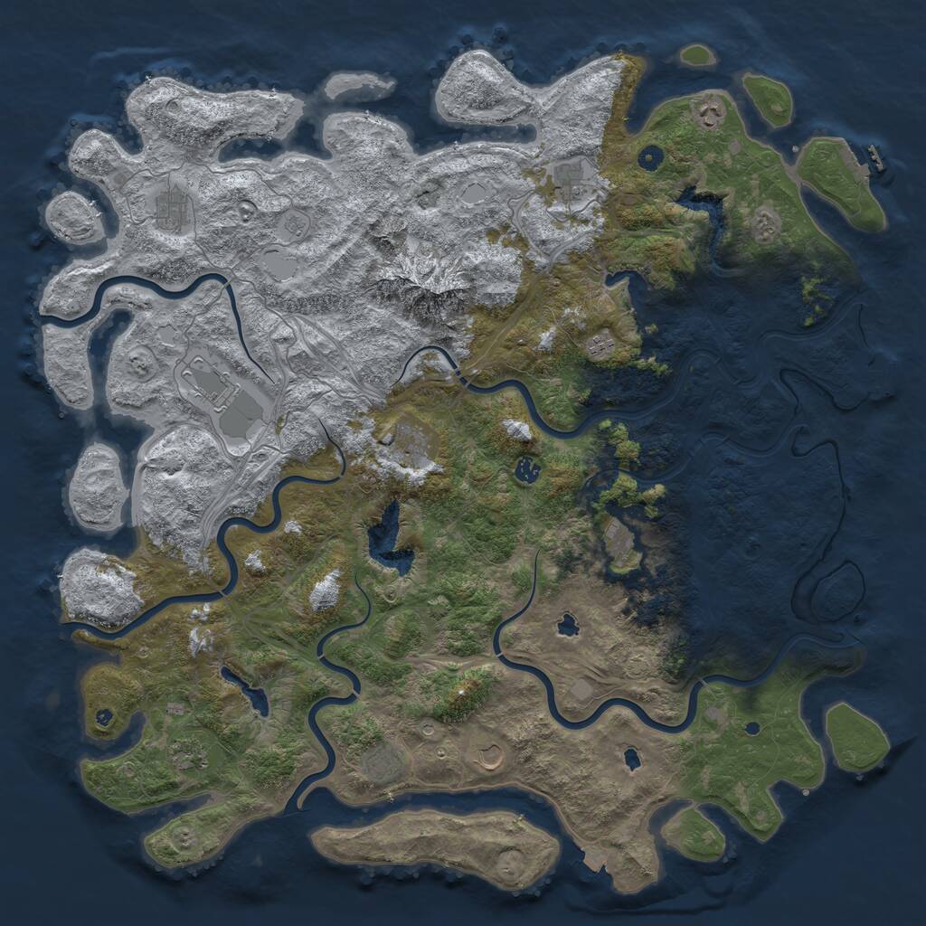 Rust Map: Procedural Map, Size: 5500, Seed: 1934750927, 17 Monuments