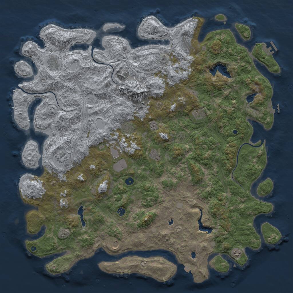 Rust Map: Procedural Map, Size: 5500, Seed: 1934750927, 17 Monuments