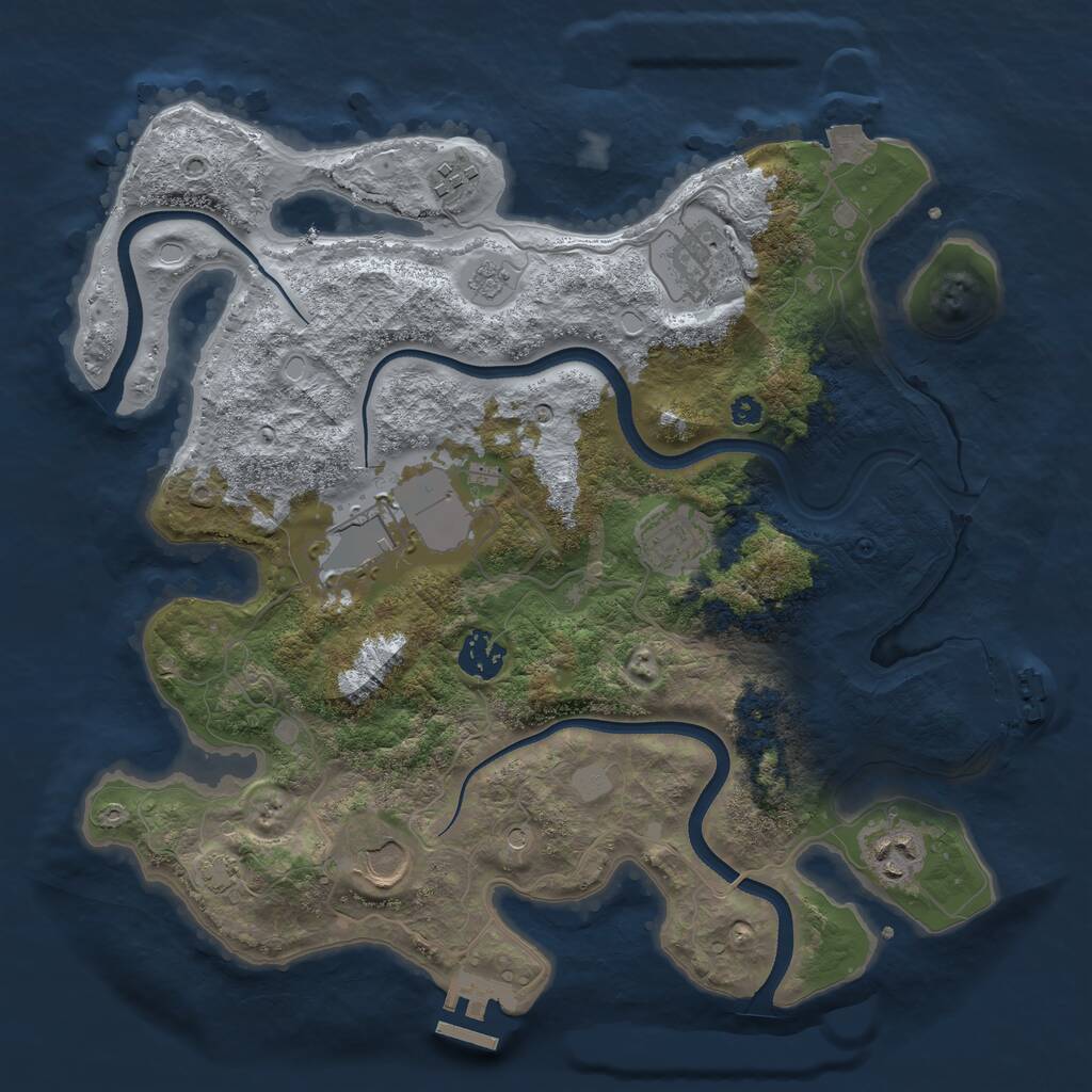 Rust Map: Procedural Map, Size: 3500, Seed: 131752113, 13 Monuments