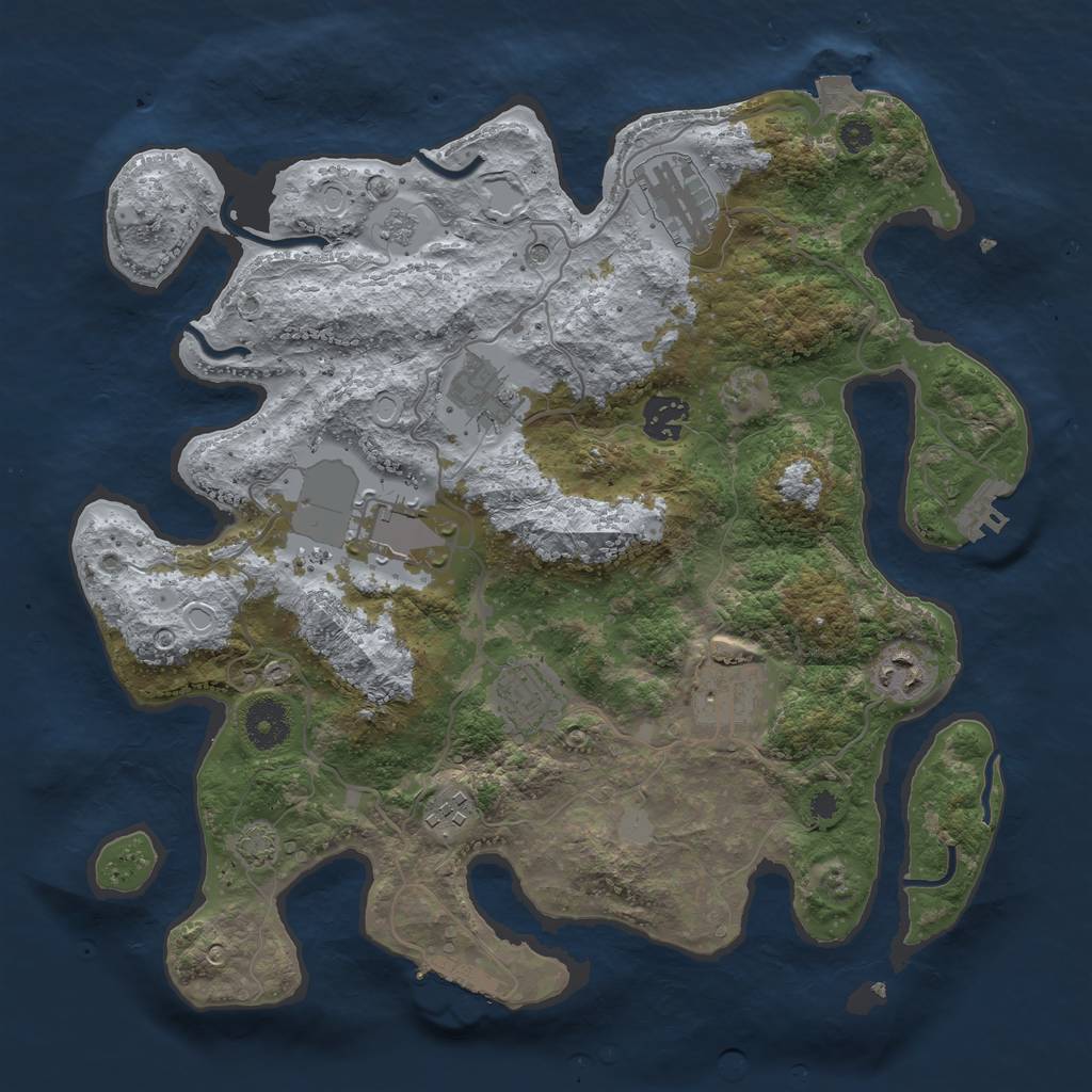 Rust Map: Procedural Map, Size: 3500, Seed: 1662970577, 16 Monuments