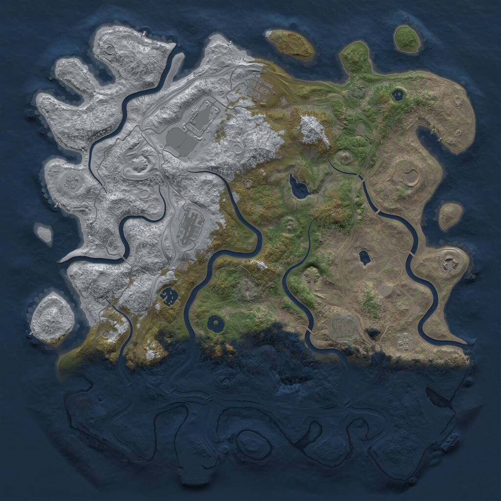 Rust Map: Procedural Map, Size: 4400, Seed: 84426026, 14 Monuments