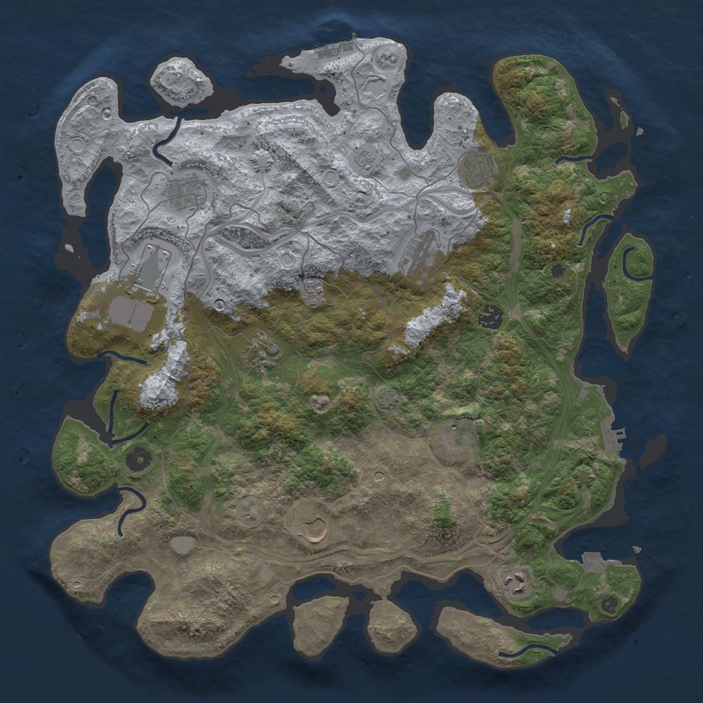 Rust Map: Procedural Map, Size: 4250, Seed: 3267, 18 Monuments