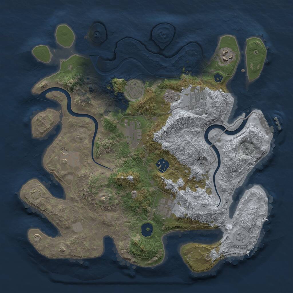 Rust Map: Procedural Map, Size: 3400, Seed: 79290920, 13 Monuments