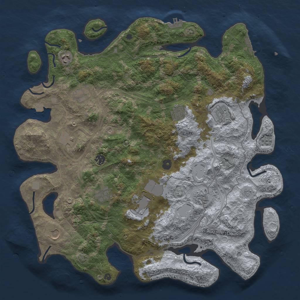 Rust Map: Procedural Map, Size: 4400, Seed: 95132058, 19 Monuments
