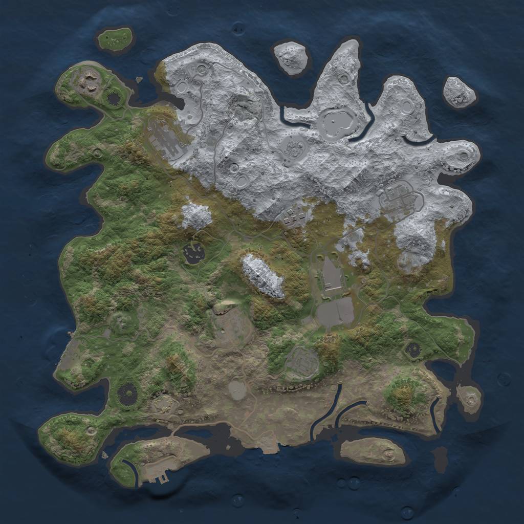 Rust Map: Procedural Map, Size: 3700, Seed: 20199288, 16 Monuments