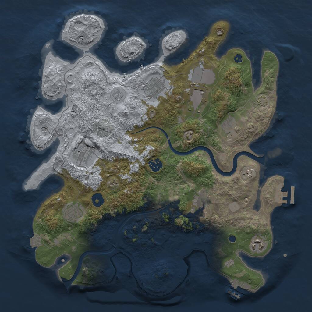 Rust Map: Procedural Map, Size: 3600, Seed: 13935720, 15 Monuments