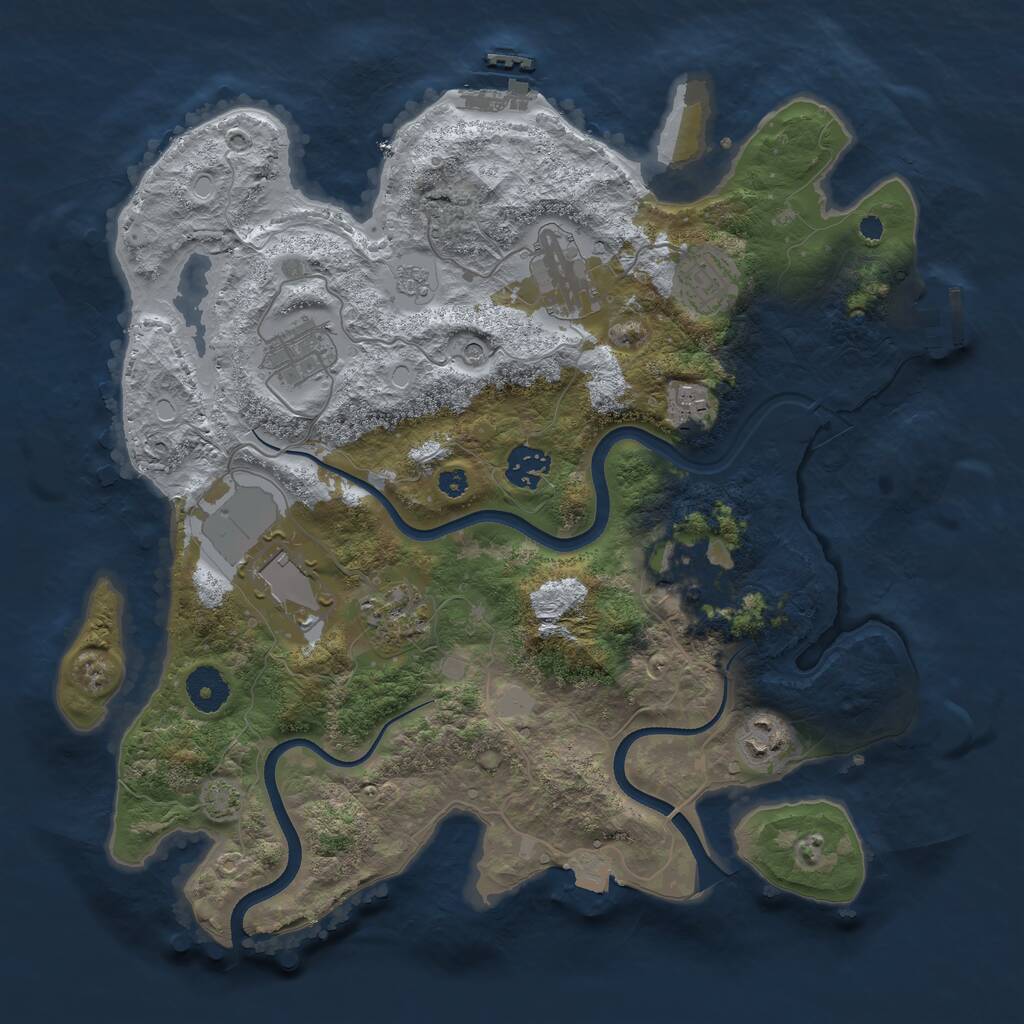 Rust Map: Procedural Map, Size: 3550, Seed: 8530463, 15 Monuments