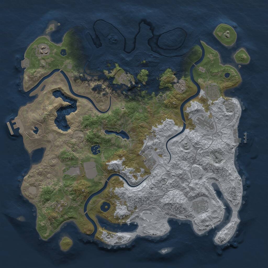 Rust Map: Procedural Map, Size: 4100, Seed: 61462623, 16 Monuments