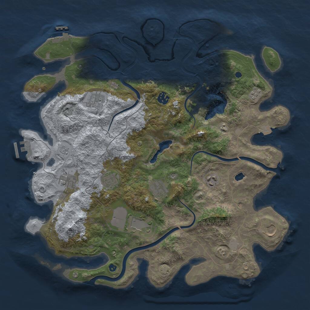 Rust Map: Procedural Map, Size: 4000, Seed: 4982434, 15 Monuments
