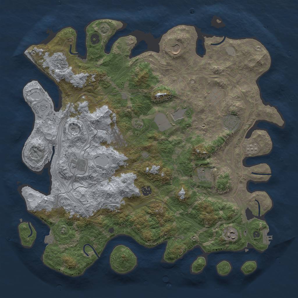 Rust Map: Procedural Map, Size: 4400, Seed: 75862240, 18 Monuments