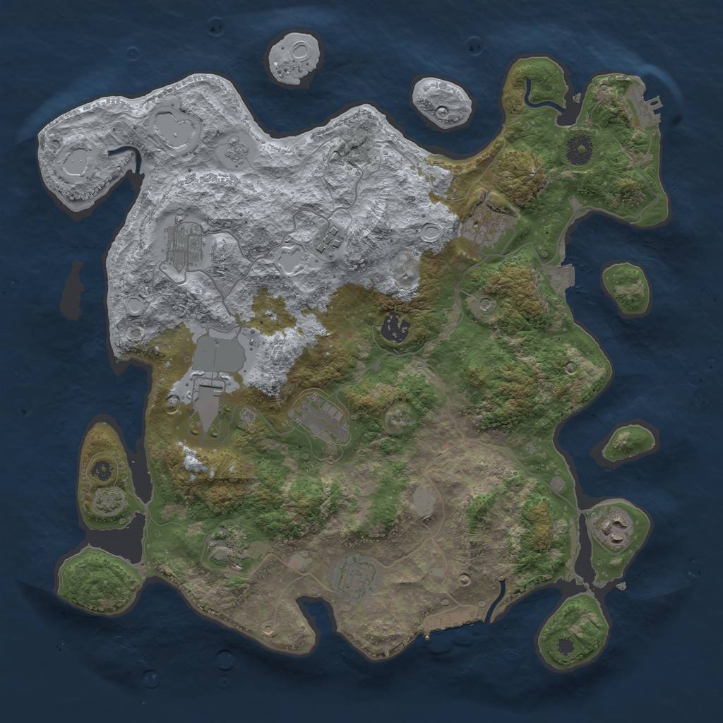 Rust Map: Procedural Map, Size: 3750, Seed: 86604412, 17 Monuments