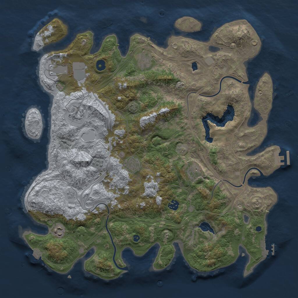 Rust Map: Procedural Map, Size: 4300, Seed: 19789271, 14 Monuments