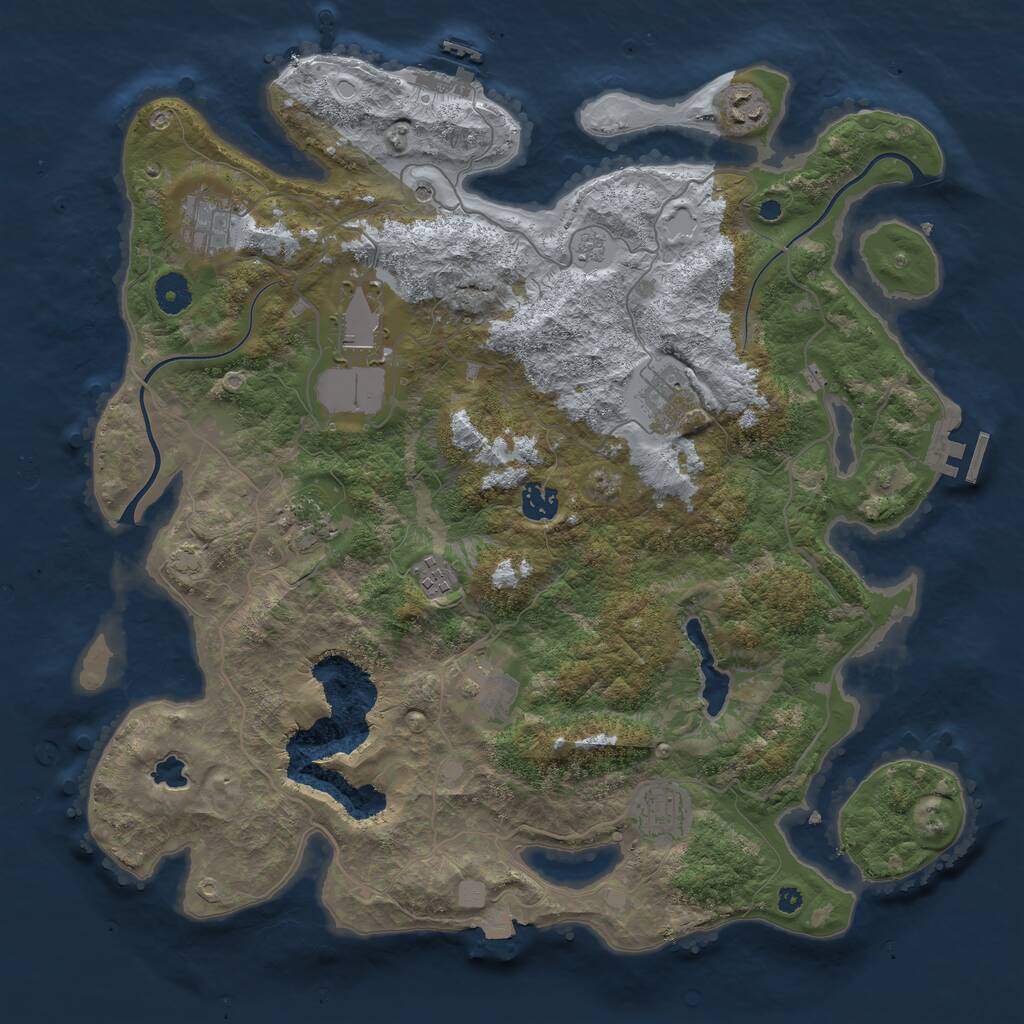 Rust Map: Procedural Map, Size: 4000, Seed: 25591253, 15 Monuments