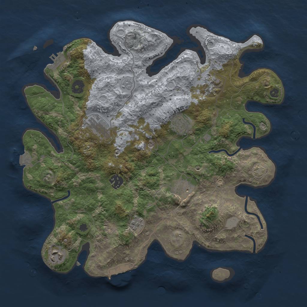 Rust Map: Procedural Map, Size: 3400, Seed: 28610251, 15 Monuments
