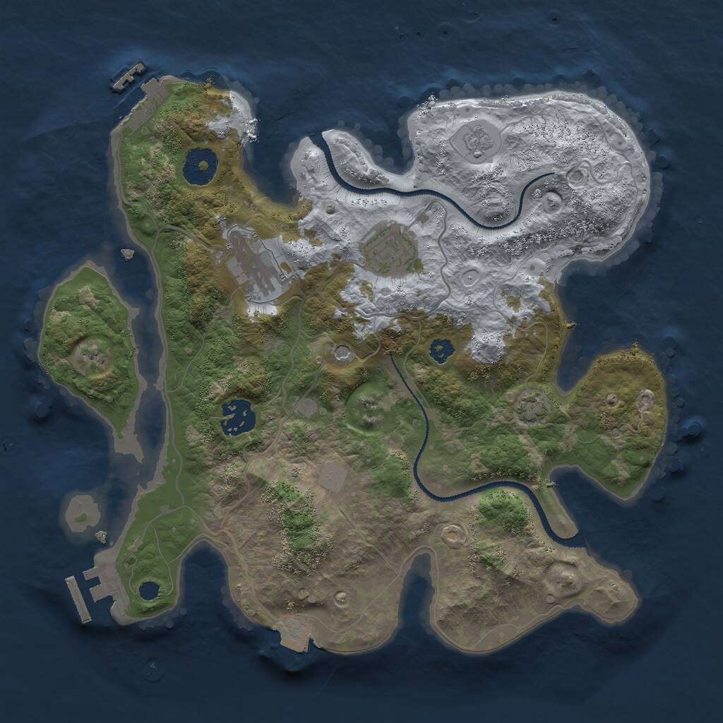 Rust Map: Procedural Map, Size: 3000, Seed: 148001753, 9 Monuments