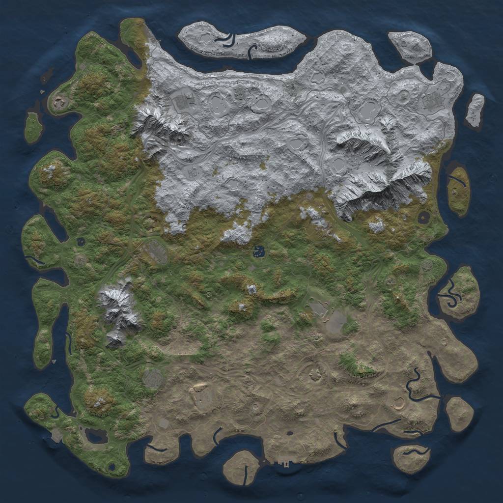 Rust Map: Procedural Map, Size: 6000, Seed: 1888919259, 19 Monuments