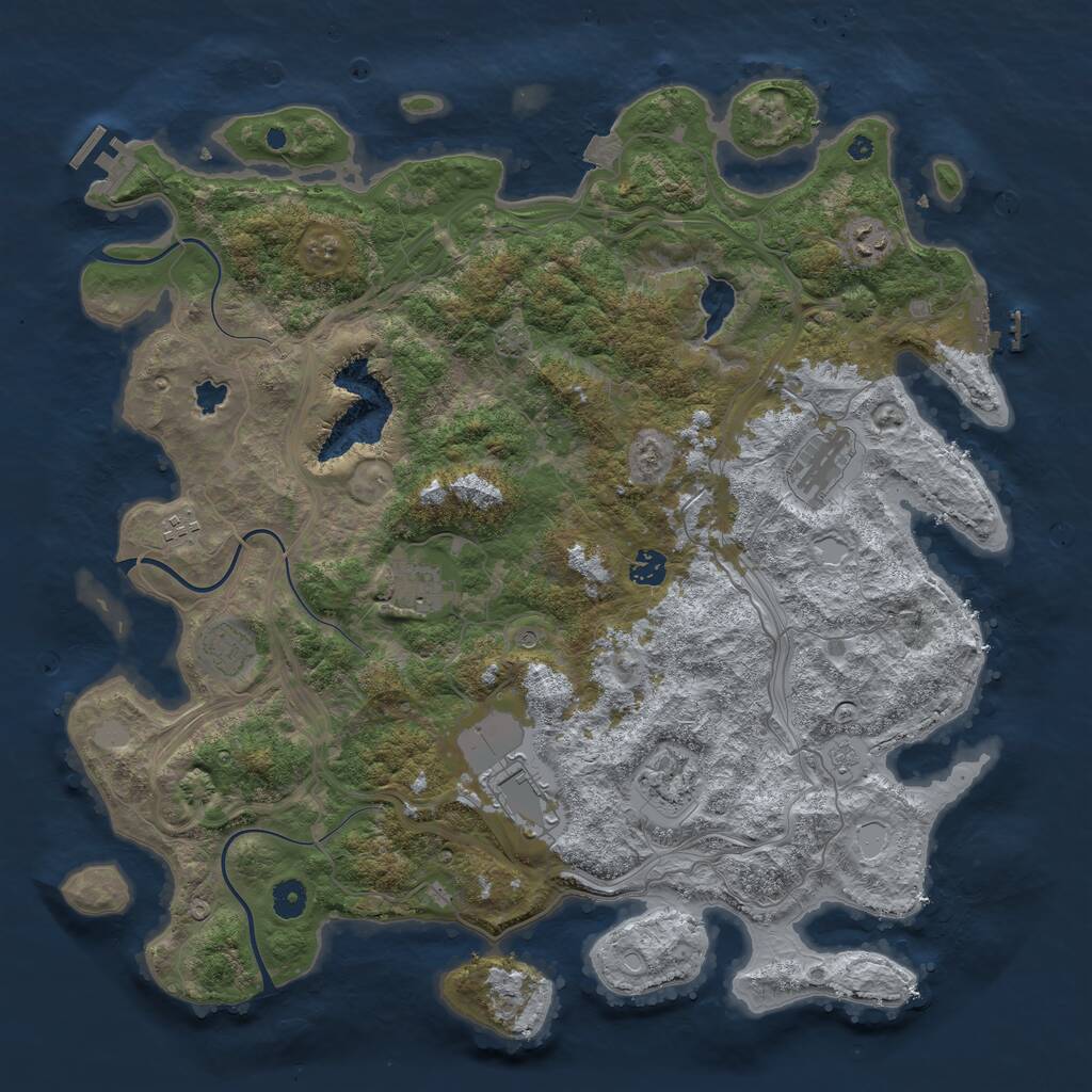 Rust Map: Procedural Map, Size: 4400, Seed: 96505009, 14 Monuments