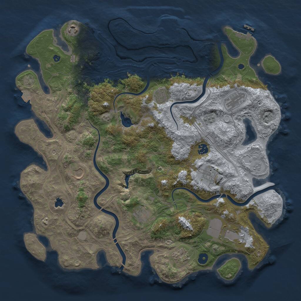 Rust Map: Procedural Map, Size: 4250, Seed: 69082919, 16 Monuments
