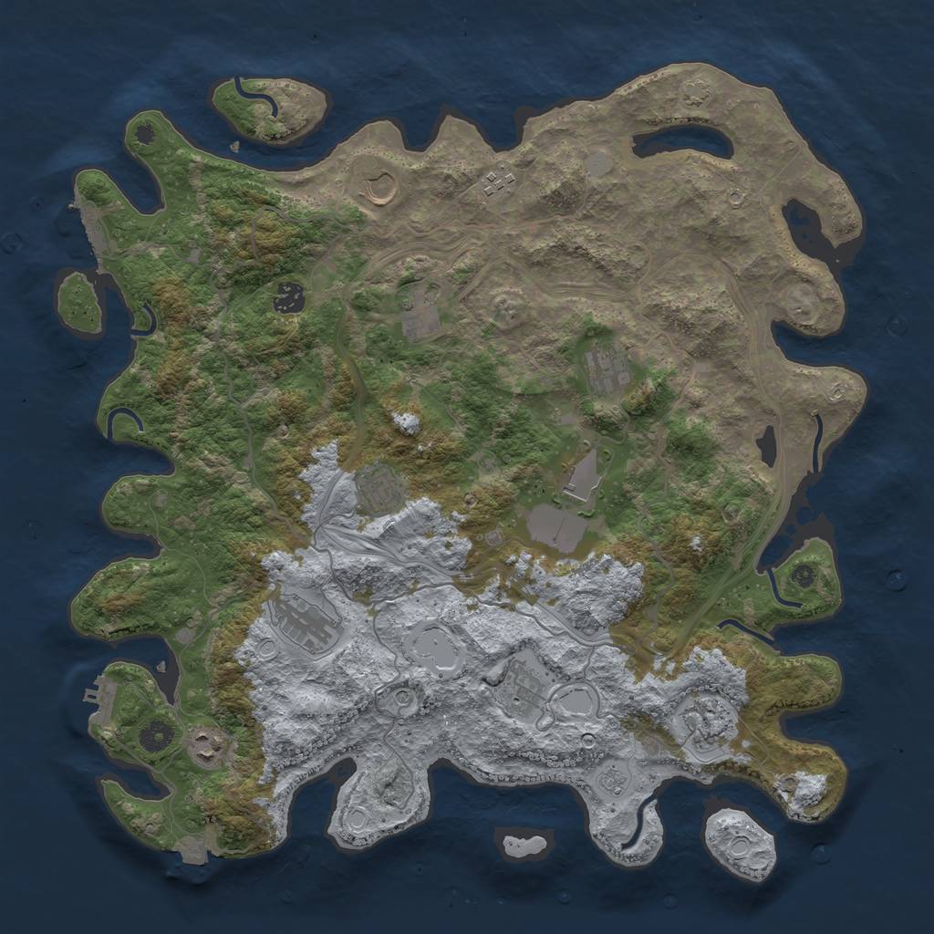 Rust Map: Procedural Map, Size: 4300, Seed: 80412851, 19 Monuments