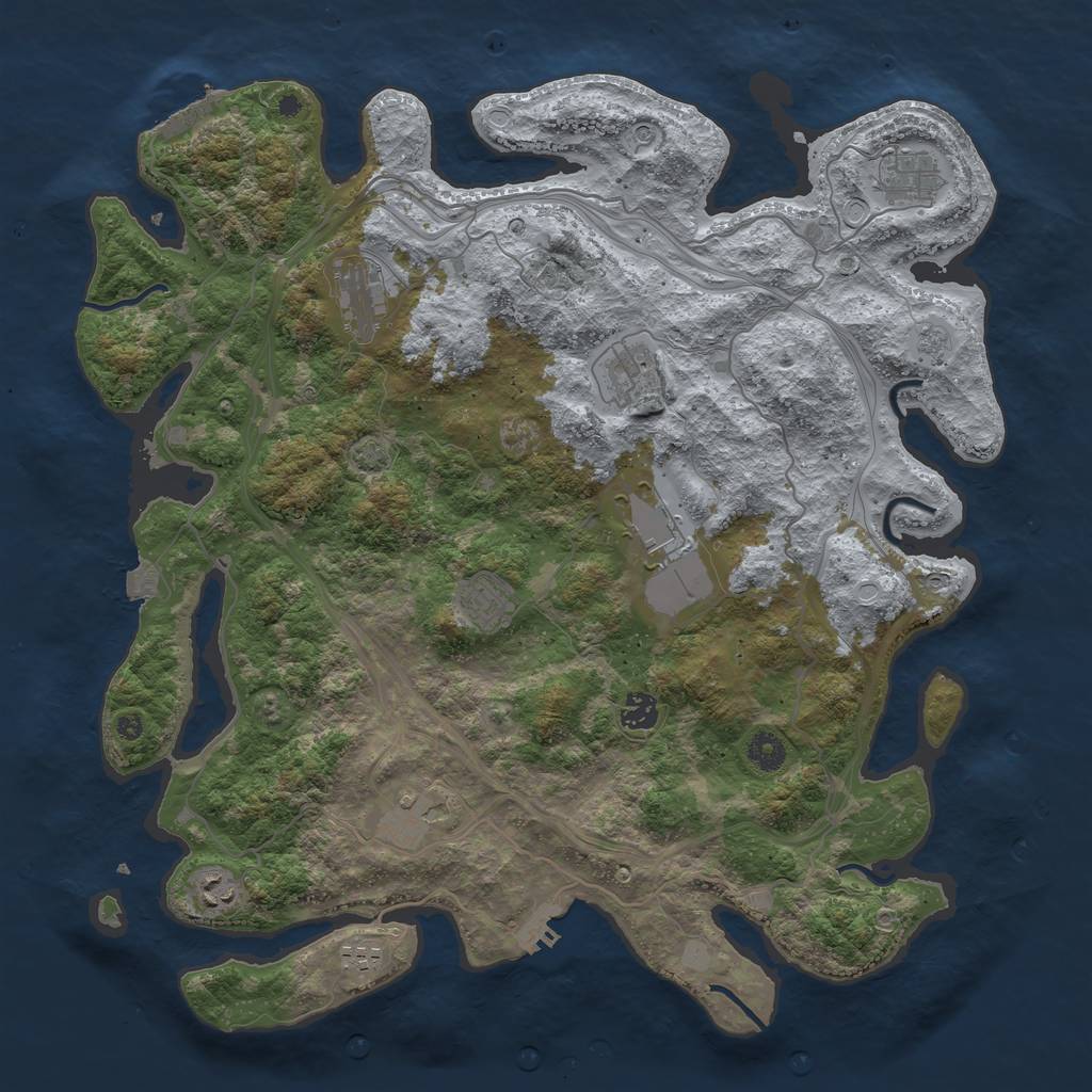 Rust Map: Procedural Map, Size: 4250, Seed: 62271788, 17 Monuments