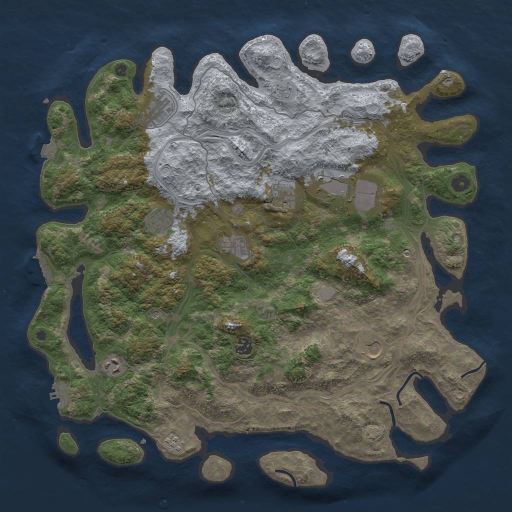 Rust Map: Procedural Map, Size: 4400, Seed: 86452823, 17 Monuments