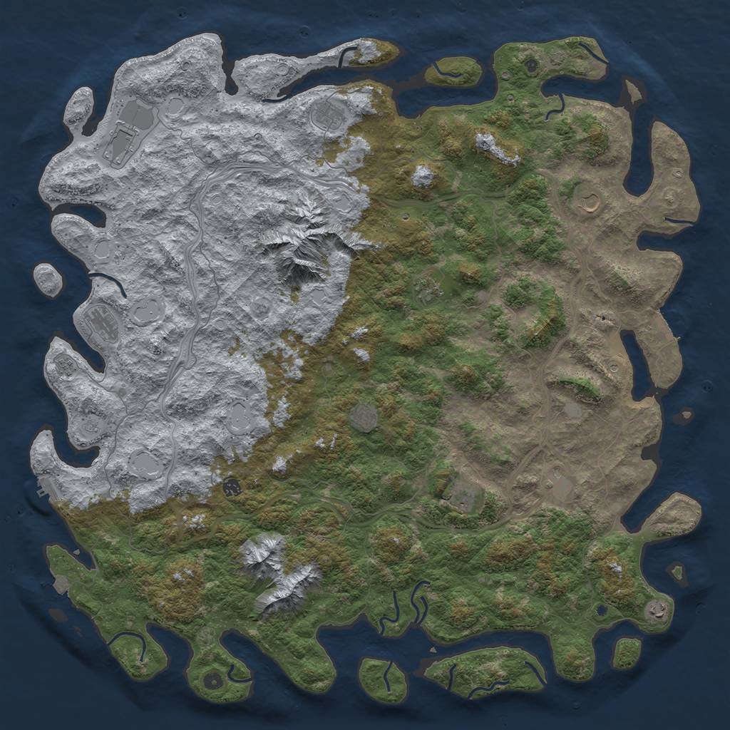 Rust Map: Procedural Map, Size: 6000, Seed: 845628769, 19 Monuments