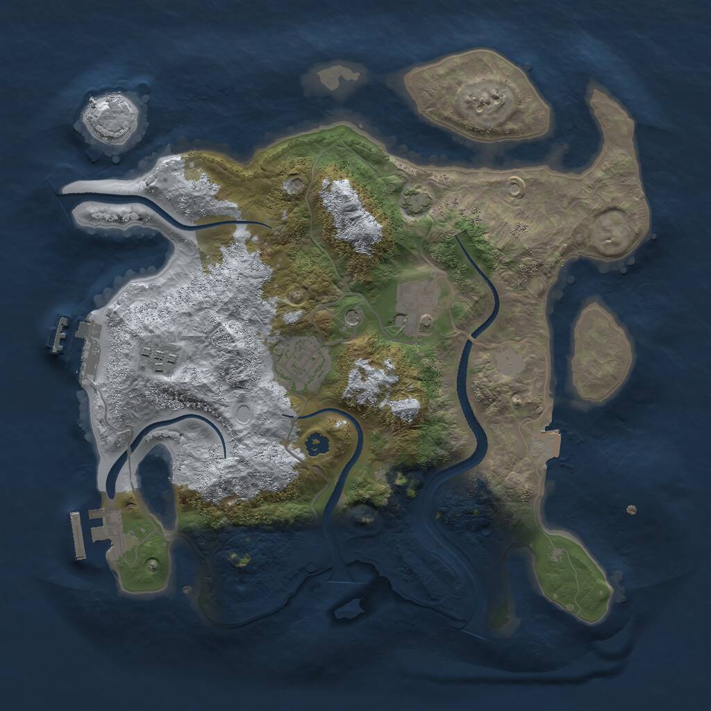 Rust Map: Procedural Map, Size: 3000, Seed: 58018229, 8 Monuments
