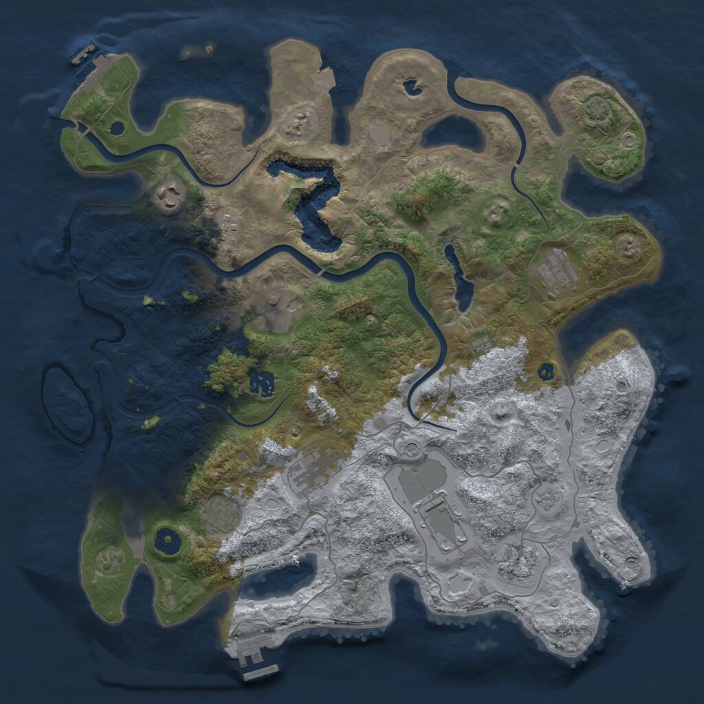 Rust Map: Procedural Map, Size: 4000, Seed: 142342233, 15 Monuments