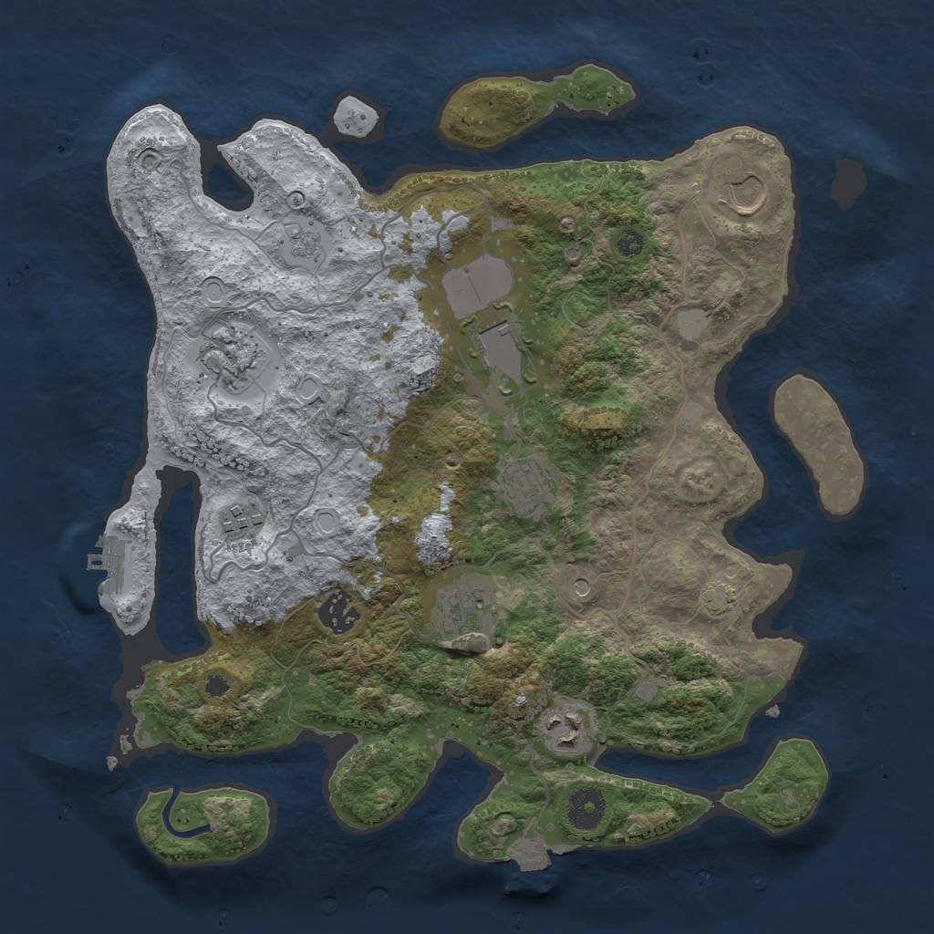 Rust Map: Procedural Map, Size: 3500, Seed: 879955032, 15 Monuments
