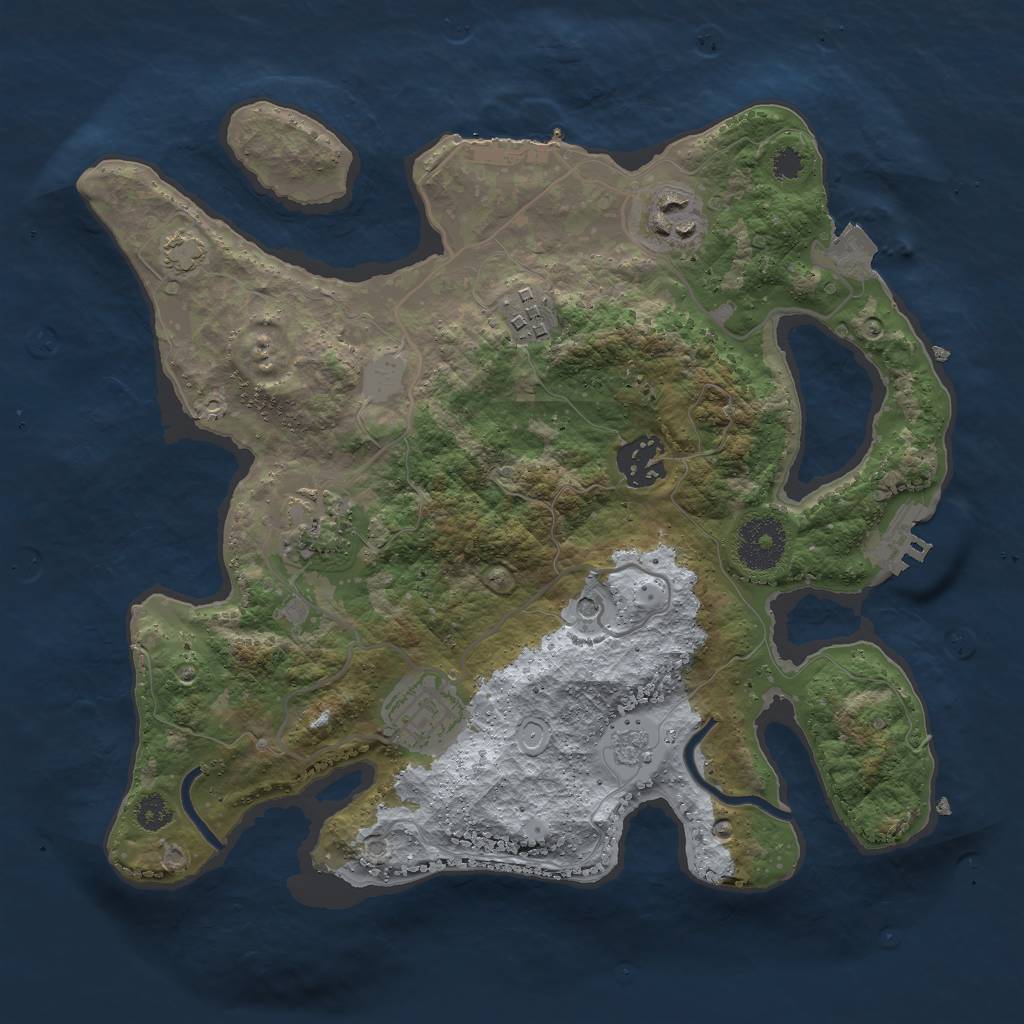 Rust Map: Procedural Map, Size: 3000, Seed: 271883732, 13 Monuments