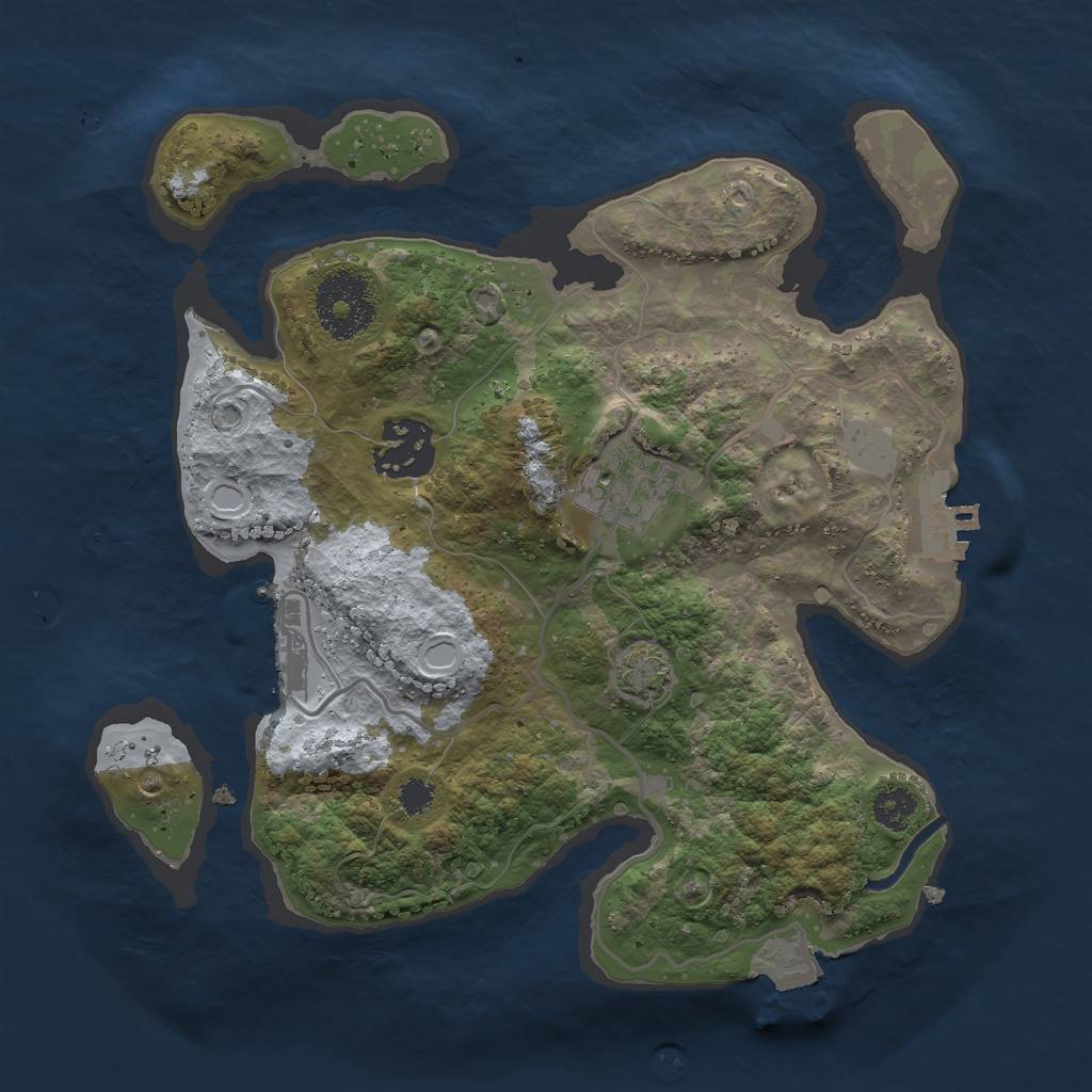 Rust Map: Procedural Map, Size: 2600, Seed: 2102114667, 8 Monuments