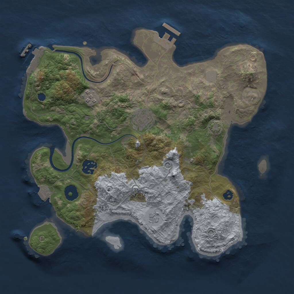 Rust Map: Procedural Map, Size: 3000, Seed: 237111987, 9 Monuments