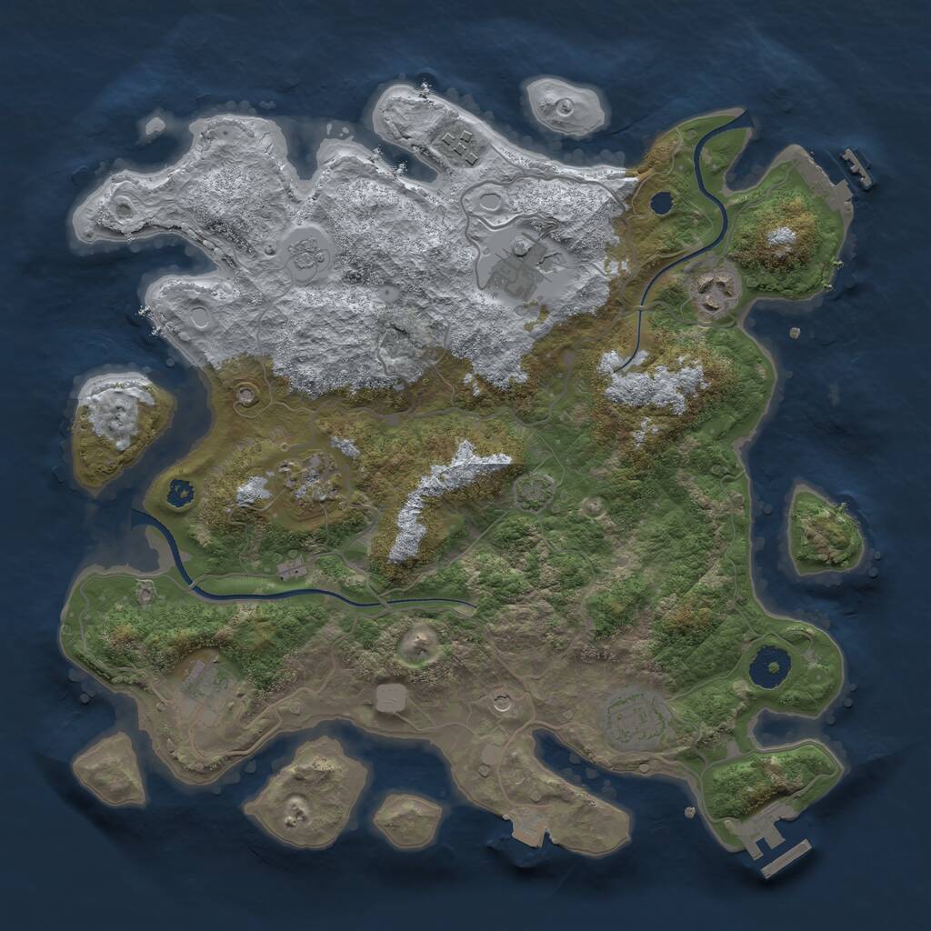 Rust Map: Procedural Map, Size: 3400, Seed: 40457584, 12 Monuments