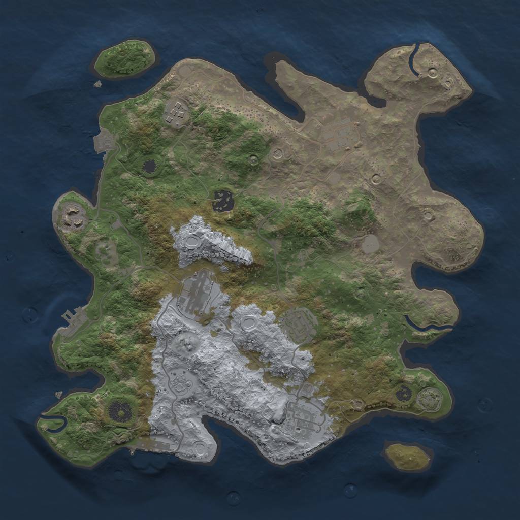 Rust Map: Procedural Map, Size: 3400, Seed: 13428528, 15 Monuments