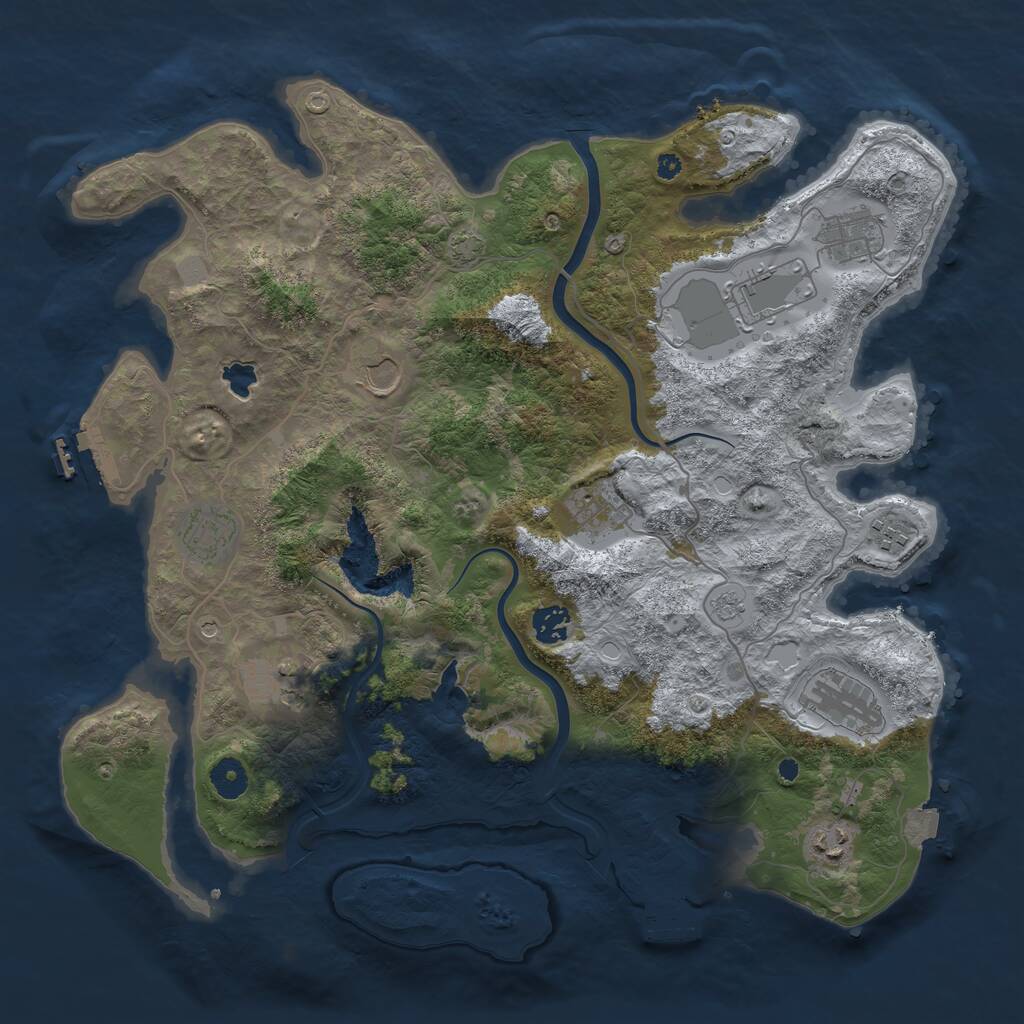 Rust Map: Procedural Map, Size: 4000, Seed: 43285100, 16 Monuments