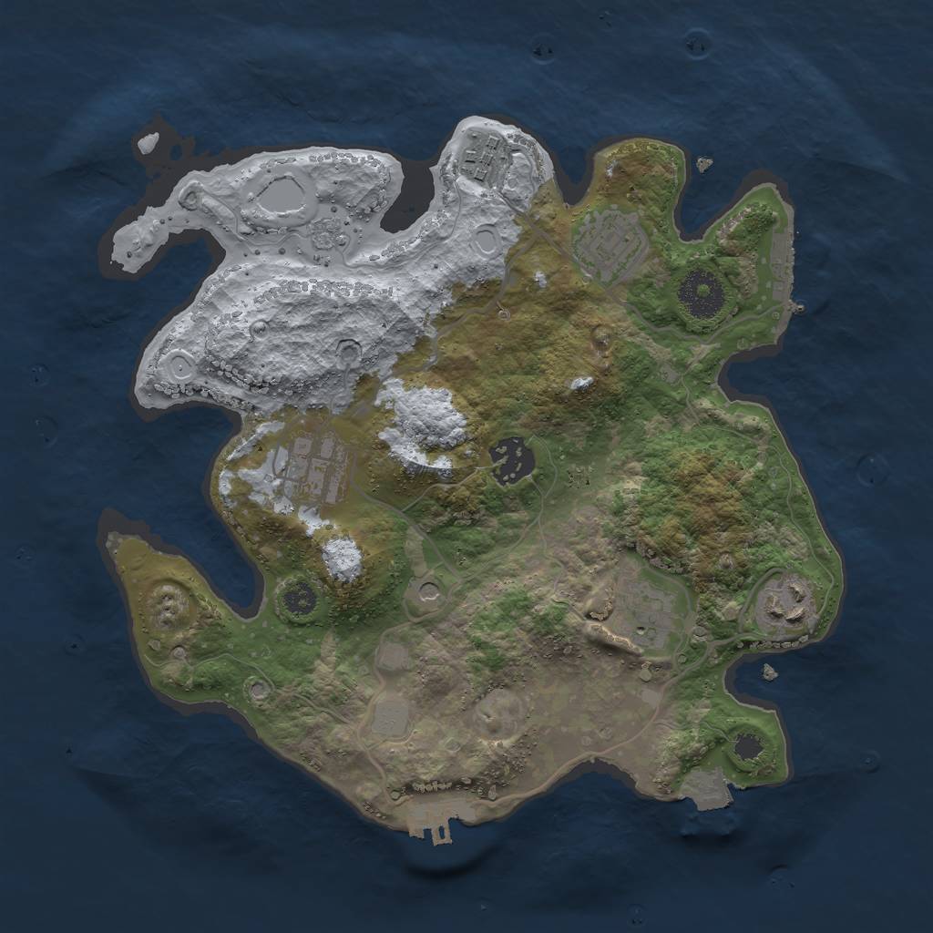 Rust Map: Procedural Map, Size: 3000, Seed: 49535967, 13 Monuments