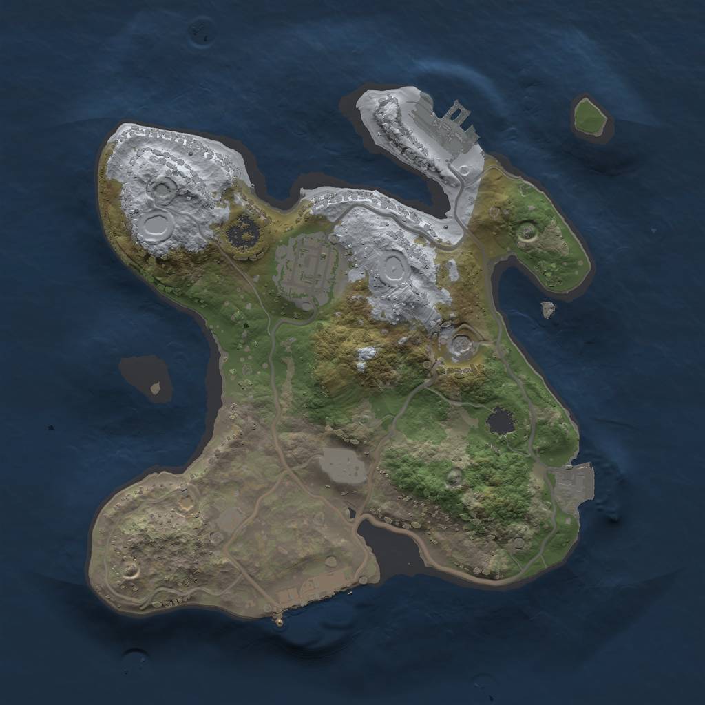 Rust Map: Procedural Map, Size: 2200, Seed: 1936302576, 7 Monuments
