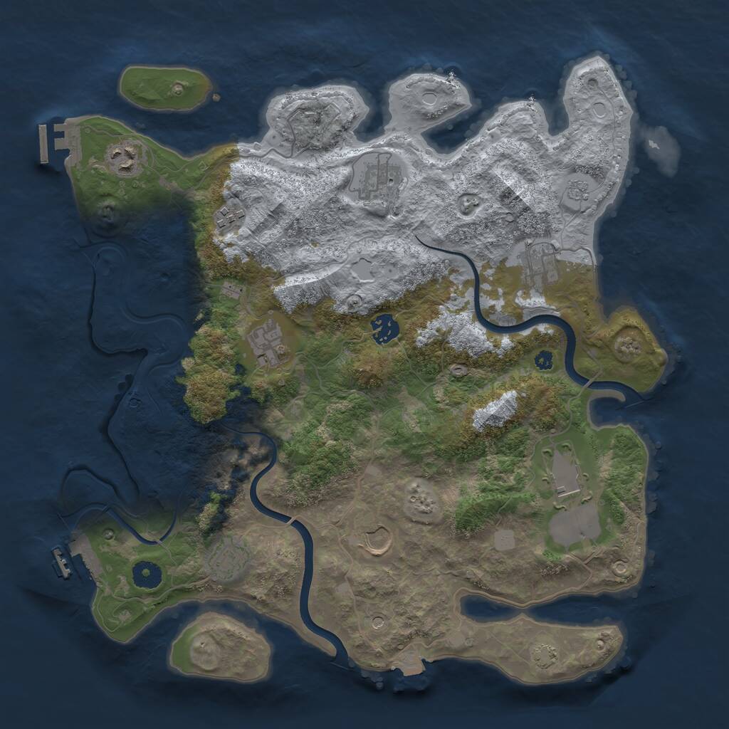 Rust Map: Procedural Map, Size: 3800, Seed: 72265004, 15 Monuments